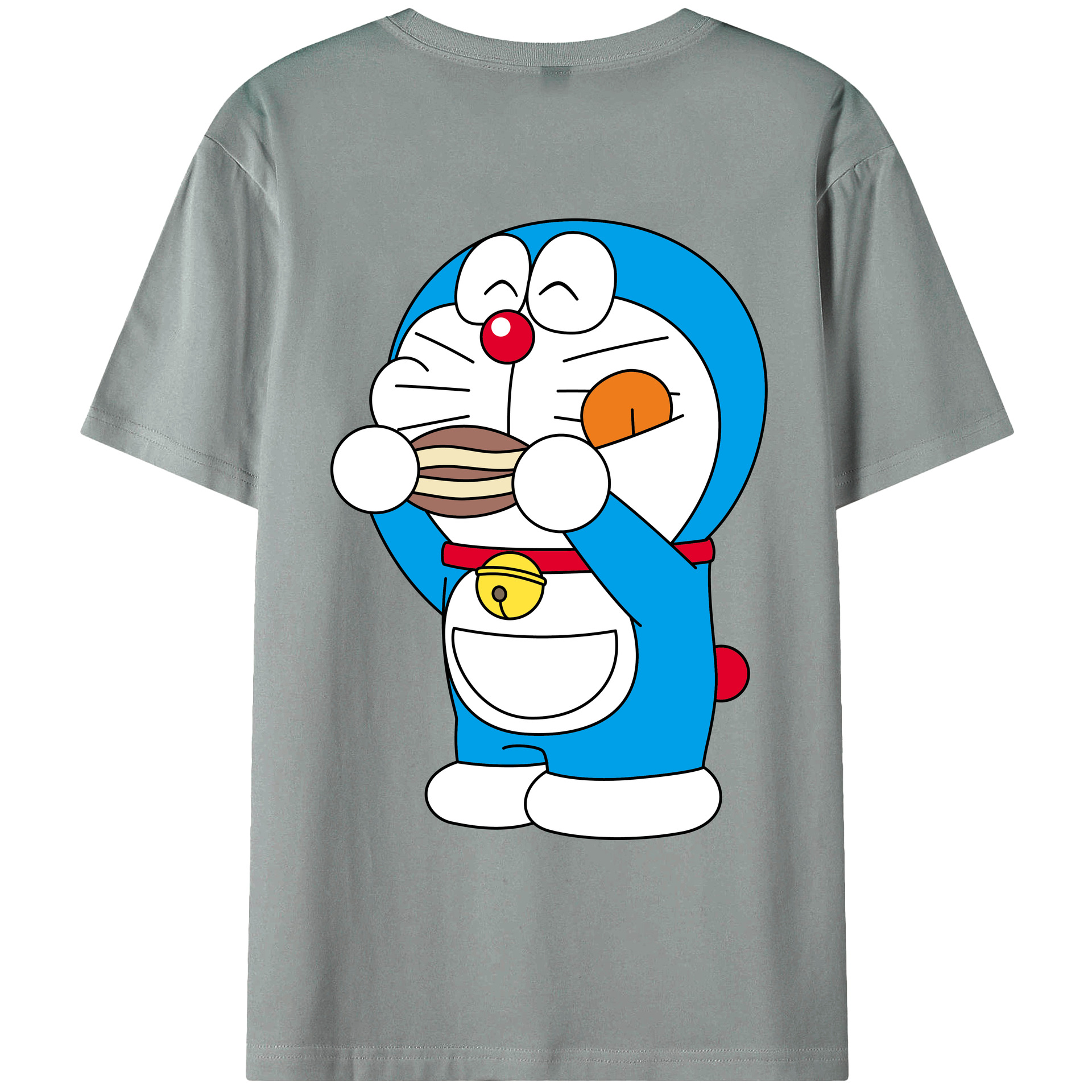（画像用） ドラえもん Doraemon 綿100％ メンズ半袖Tシャツ（バックプリント） 通気性